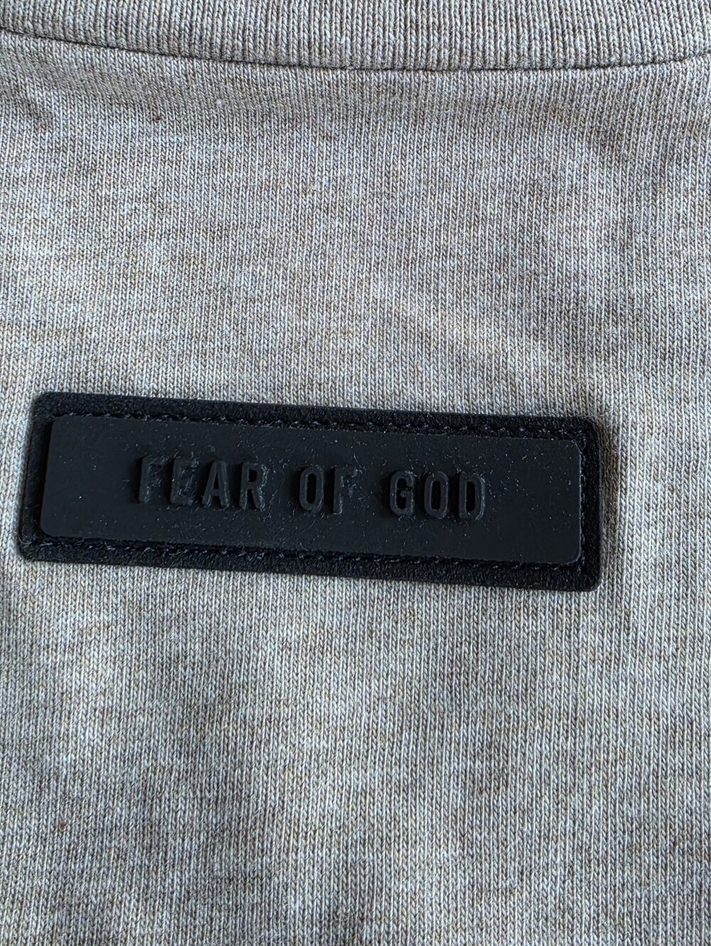 ESSENTIALS Fear of God Men's Dark Oatmeal Beige Logo T-Shirt Size L - Picture 10 of 11